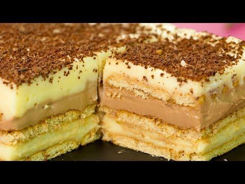 Cel mai original desert fără coacere din toate pe care le-am întâlnit - prăjitura ”Duo”! | SavurosTV - YouTube French Desserts, No Cook Desserts, Cake Desserts, Cake Recipes, Dessert Recipes, No Bake Cookies, Cake Cookies, Čokoladna Torta, Choux Pastry