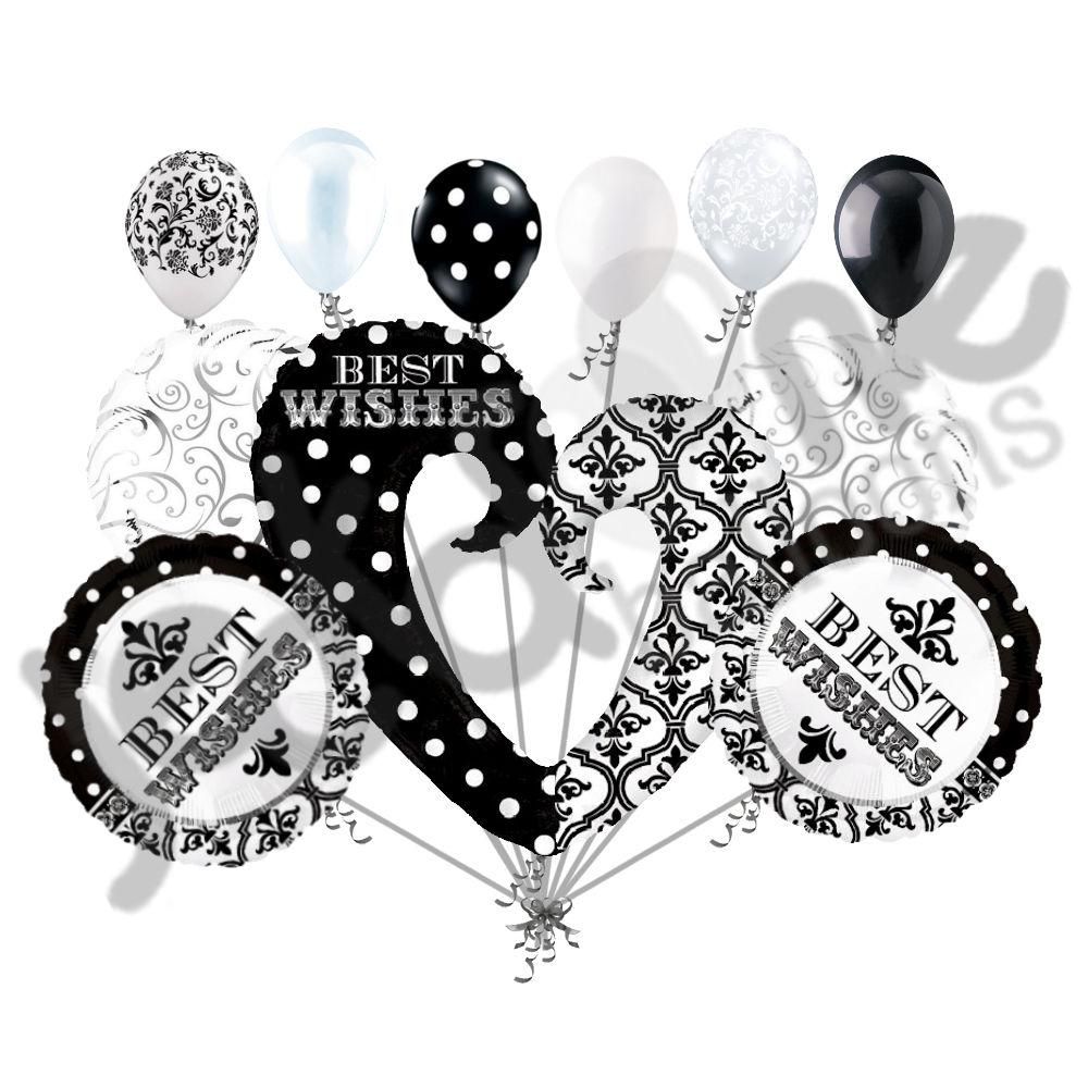 12pcs. 12/" Damask Patterned Black /& White Latex Balloons Party Decoration 6pcs