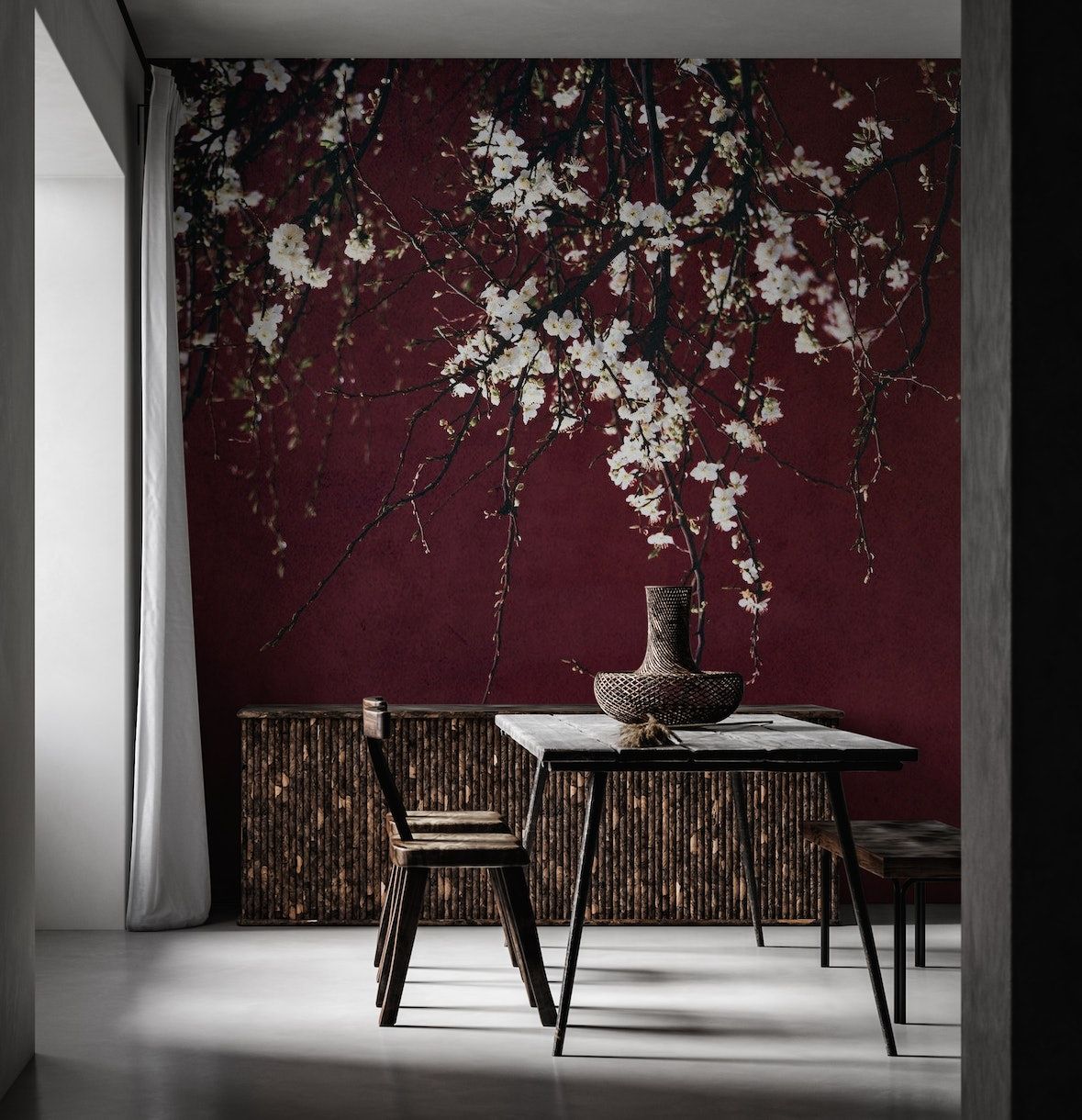 Red Wallpaper, Unique Home Decor, Ruby Red, Branch, Print On Demand, Interior Design, Wall Art, Create, Prints