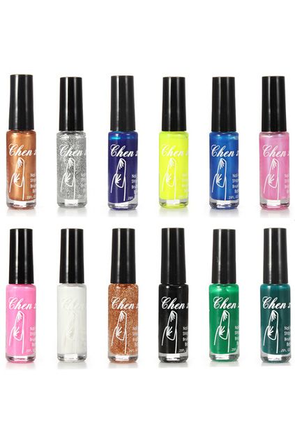 12pcs10ml Shimmer Thin Nail Polish Liner Brush In 2018 12pcs10ml Shimmer Thin Nail Polish Liner Brush