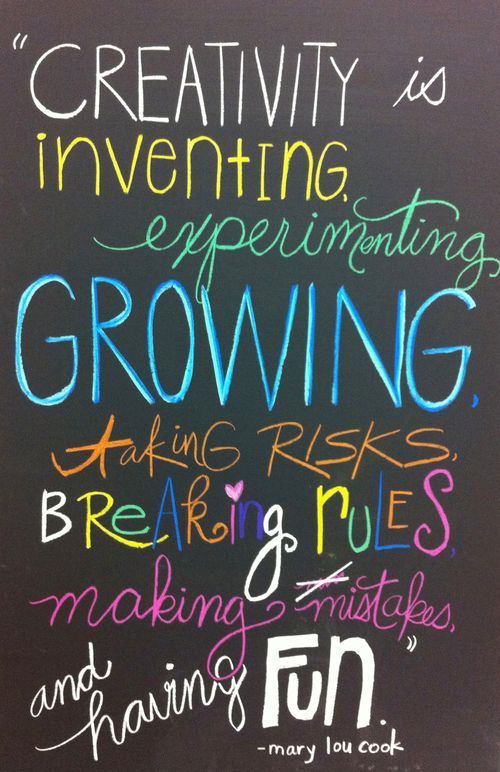 Chalkboard Art Creativity Is Inventing Experimenting Growing