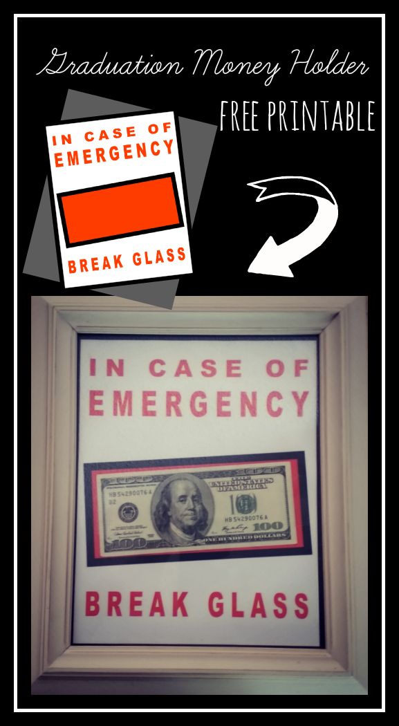 Free of charge Printable Commencement Income Holder - \ photograph regarding In Case of Emergency Break Glass Printable named Absolutely free Printable Commencement Economical Holder - \