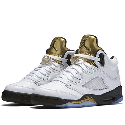 Jordan Baskets Enfant Air 5 Retro BG Blanc Doré Nike Hommes Air Jordan 5 Retro Og Bg Chaussure De Basket