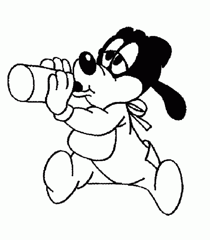 Dibujo infantil de Babies Disney para colorear Mickey, Fraldas, Riscos