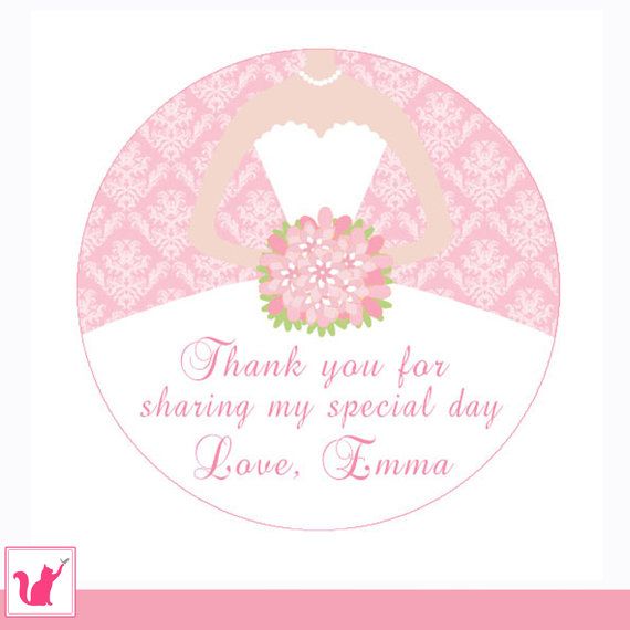 dress labels gift favor label bridal shower thank you tag sweet 16 bridal shower tags