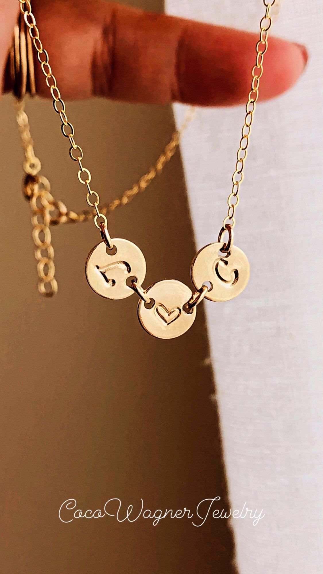 One of a Kind Necklace Set Initial Disc Necklace Jewelry Gift Gold Disc Necklace Dainty Birthstone Necklace Tiny Birthstone Necklace