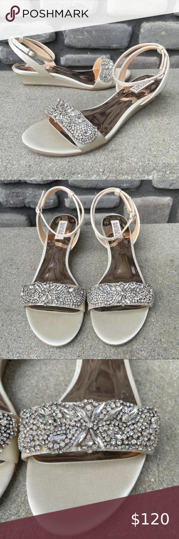 badgley mischka rose gold sandals