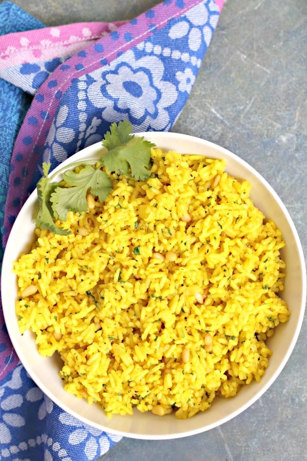 Mediterranean Yellow Rice Is Seasoned With Garlic Cumin And Cilantro mediterranean-yellow-rice-is-seasoned-with-garlic-cumin-and-cilantro