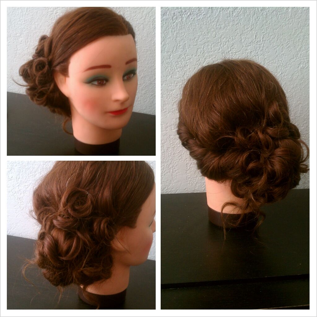 twisted side bun with curls | Bun with curls, Wedding hairstyles, Hair