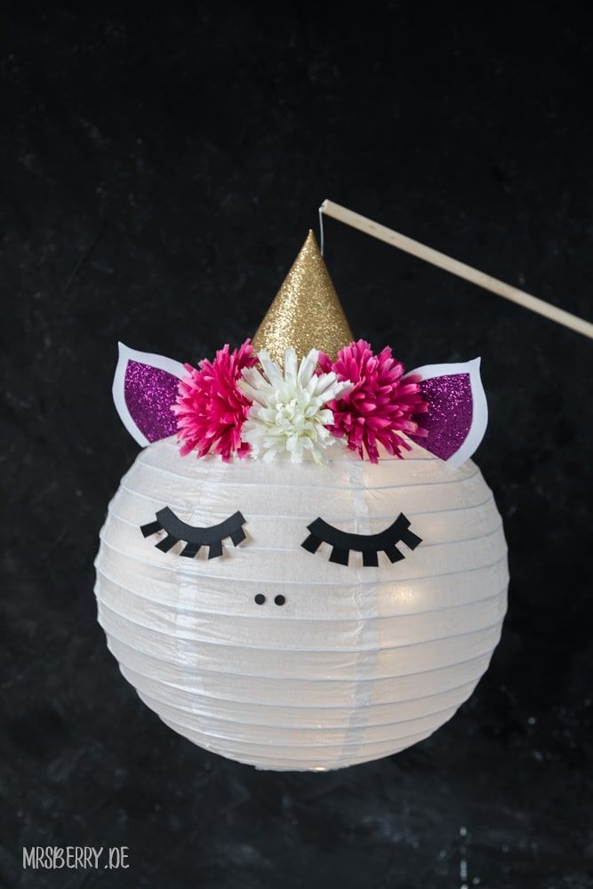 Einhorn Laterne basteln - schnelle DIY Idee #laternebasteln