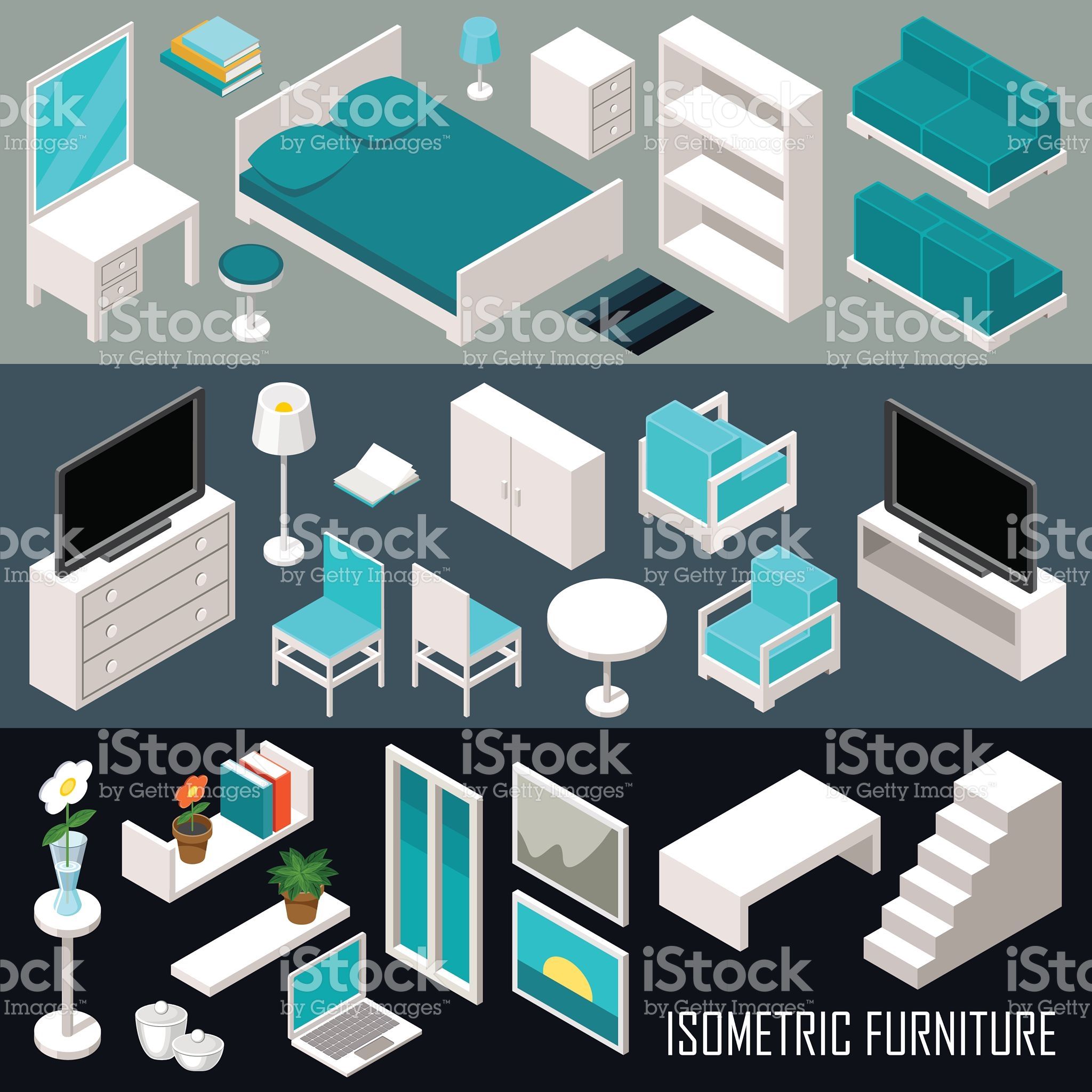 Vector Isometric Furniture Set On The Dark Background アイソメ 図 アイソメトリックアート 等角図 Vector Isometric Furniture Set On The Dark Background アイソメ 図 アイソメトリックアート 等角図