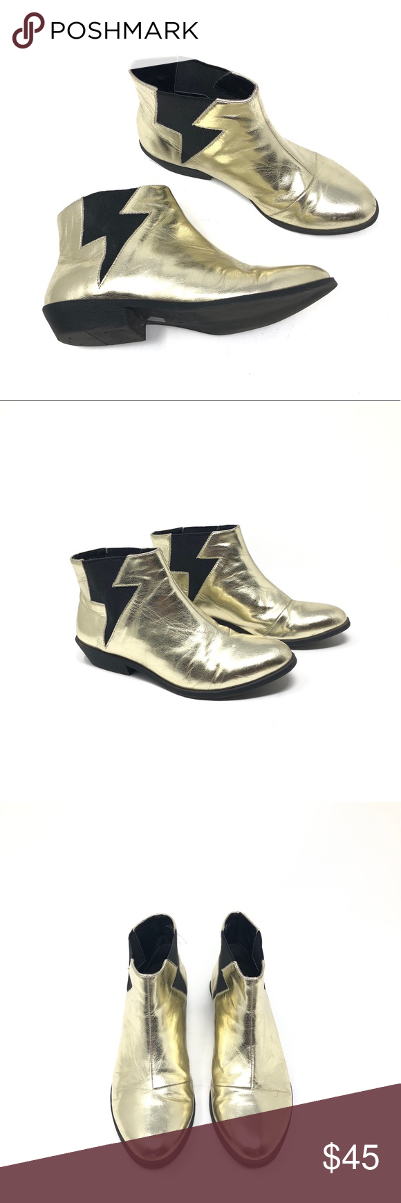 black and gold flat booties