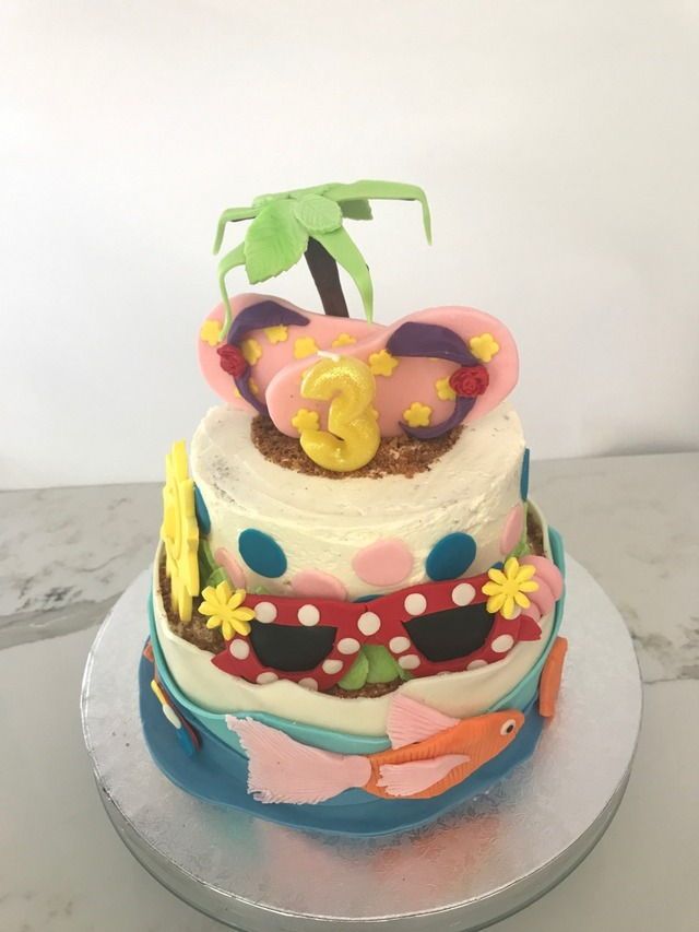 Summer fun cake | Cake decorating, Amazing cakes, Cake