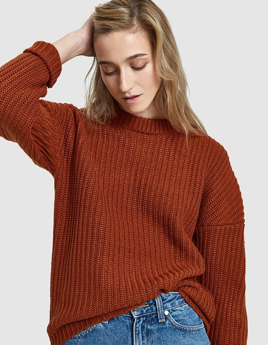 rust knit sweater