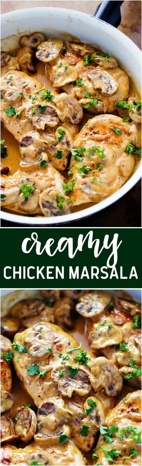 Creamy Chicken Marsala - Chicken recipes under 30 minutes #chicken #recipes #under #30 #minutes Creamy Chicken Marsala