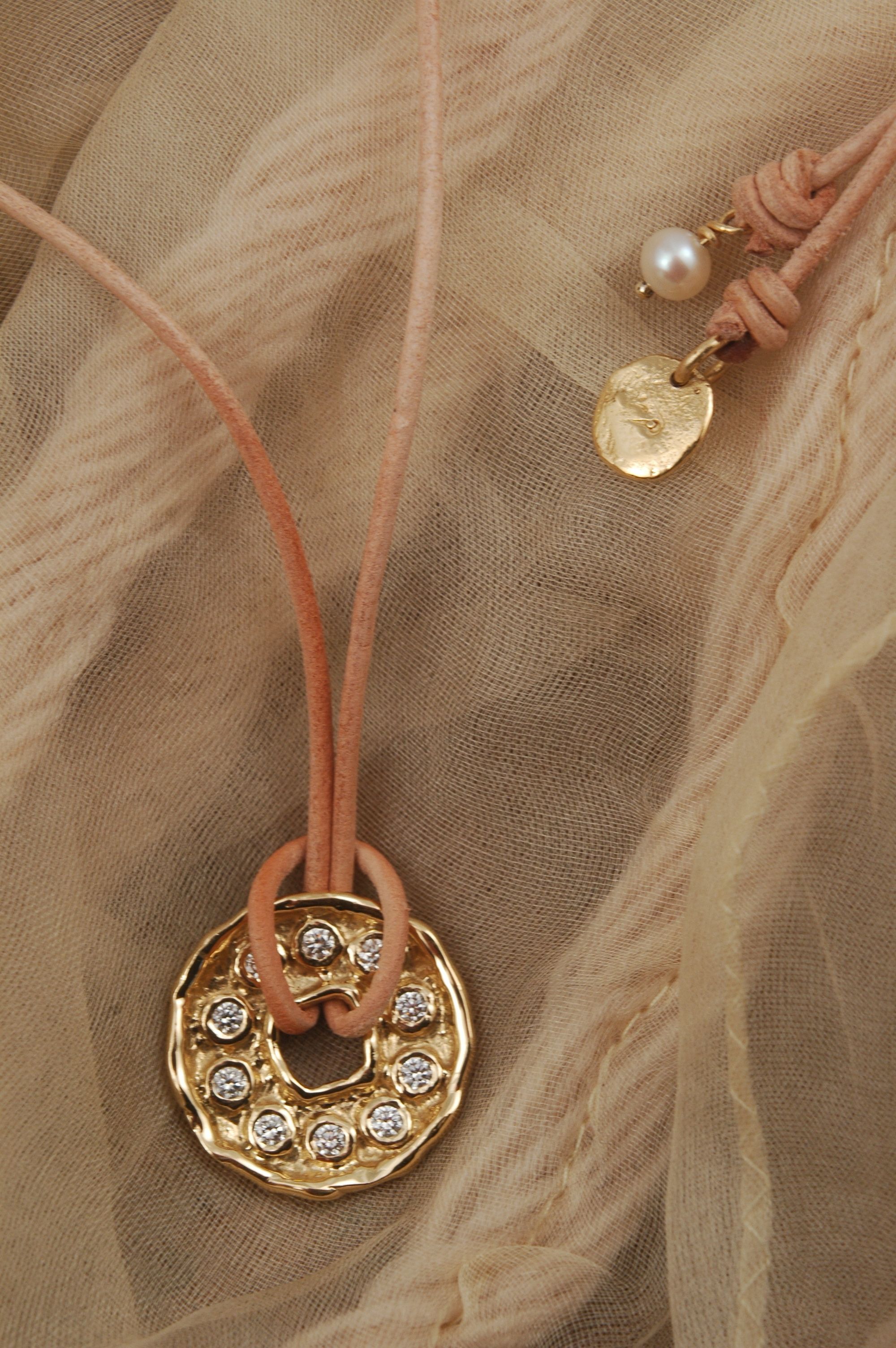 Download 18k mandala with diamonds on leather. great worn alone or ...