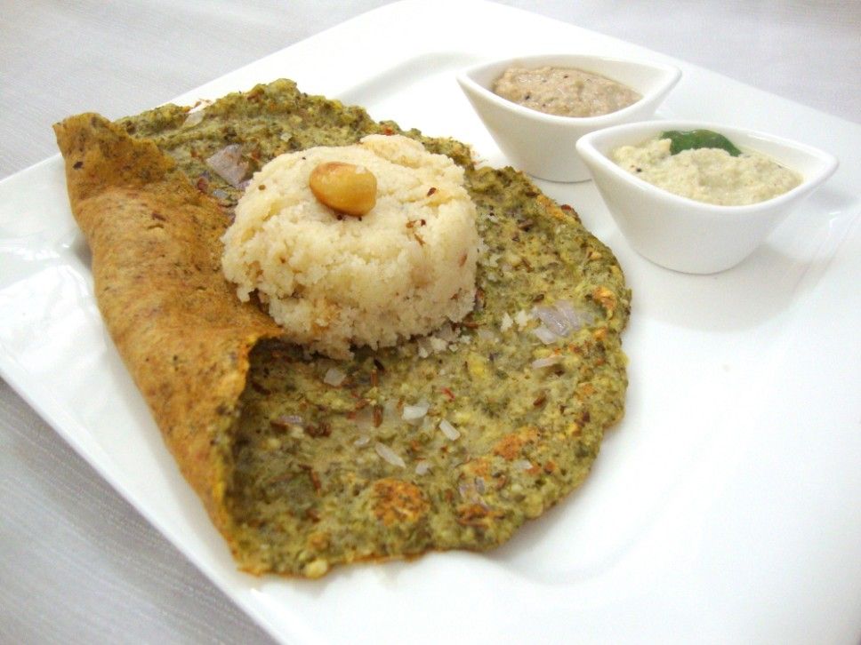 When you think of famous dishes from Andhra, Pesarattu When you think of famous dishes from Andhra, Pesarattu