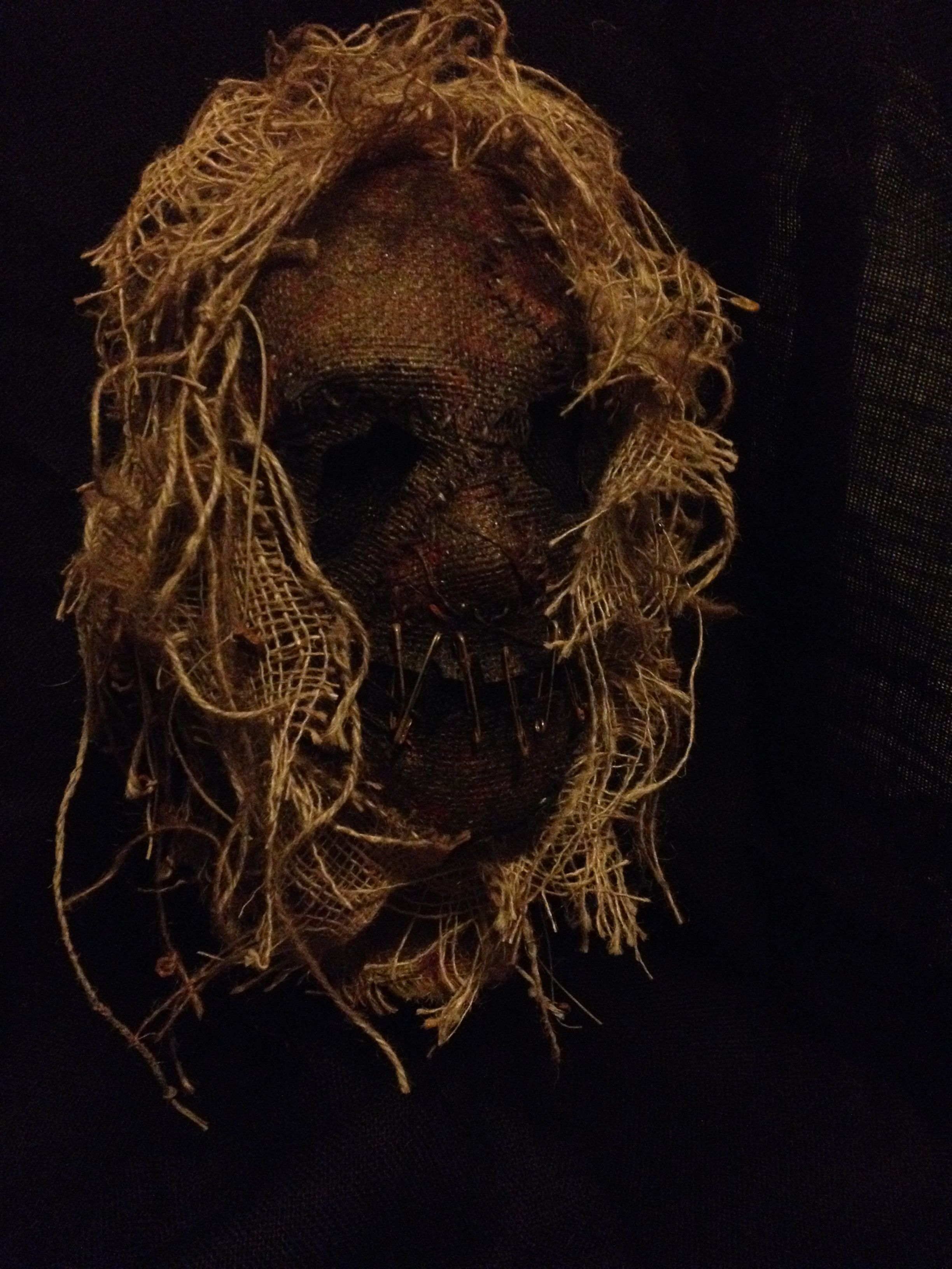 Singletree Lane burlap scarecrow mask Scarecrow mask