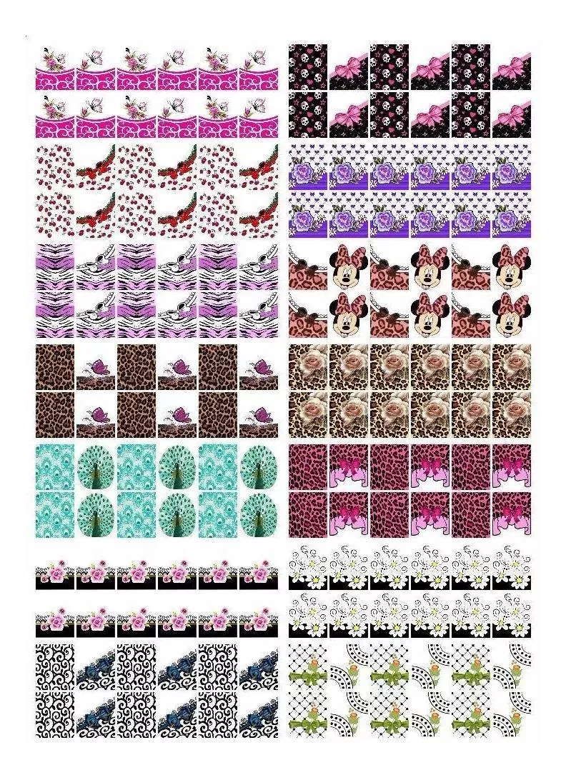 Cartelão 168 Adesivos Unha Inteira Unhas Decoradas Películas | Mercado Livre