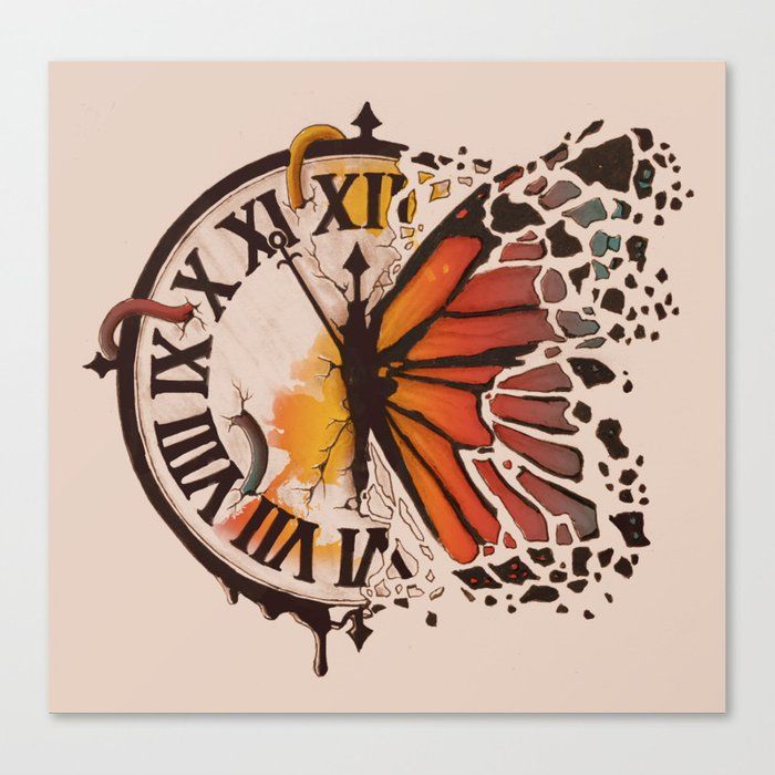 Channeling your inner art collector? Frameless and versatile, canvas prints can be hung on your walls or showcased on a flat surface. There's just something about canvas that feels so much more arty. Canvas prints available in three sizes. - Every product is made just for you - Bright white, fine cotton-poly blend matte canvas - Printed with the latest generation of long lasting solvent inks - Individually trimmed - Hand-stretched wrap over 1 1/2 " (D) wood stretcher bars - Wire or sawto Clock Drawings, Art Drawings Sketches Simple, Ipad Drawings, Colorful Drawings, Painting Art Projects, Canvas Art Painting, Clock Painting, Clock Art, Poster Color Painting