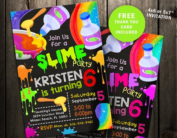 Slime Party Printables Slime Invitation Slime Birthday Etsy Slime Party Slime Birthday Birthday Party Invitations
