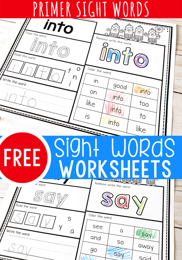 sight words for kindergarteners sight words for kindergarteners