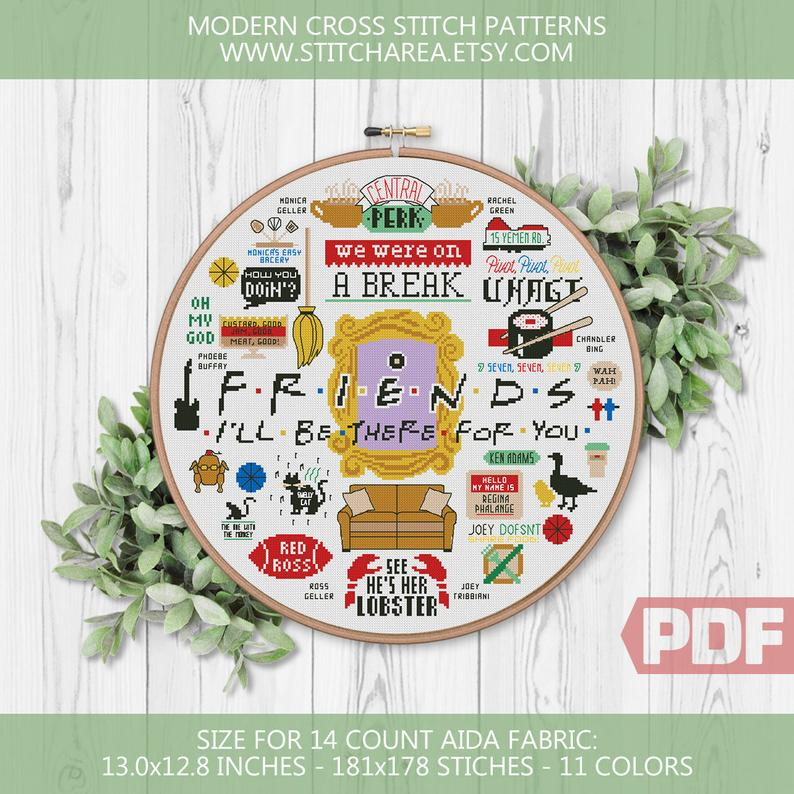 Friends Cross Stitch Pattern I'll Be There For You Funny | Etsy | Cross