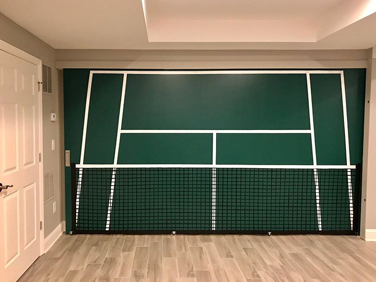 Finished Basement Nj On Instagram This Basement Offers The Ultimate Entertainment Area Our Clients Are A In 2020 Finishing Basement Indoor Tennis Small Bar Areas