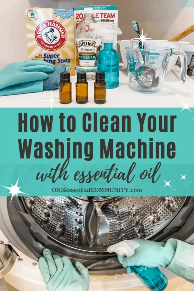 Laundry detergent & fabric softener build up and prevent clothes from getting fully clean. Mold & mildew can grow even where you can't see it. Learn how to use essential oils to get rid of the funky, stinky smell in your washing machine plus deep clean it so it cleans clothes better. both high efficiency front-loading machines as well as top-loading washers. Plus get 12 best essential oils for cleaning washing machines. {essential oil recipe, natural cleaning DIY, doTERRA, Young Living} Diy Household Cleaners, Household Cleaning Tips, Diy Cleaners, Cleaning Recipes, Cleaning Clothes, Cleaning Hacks, Cleaning Solutions, Essential Oils Cleaning, Best Essential Oils