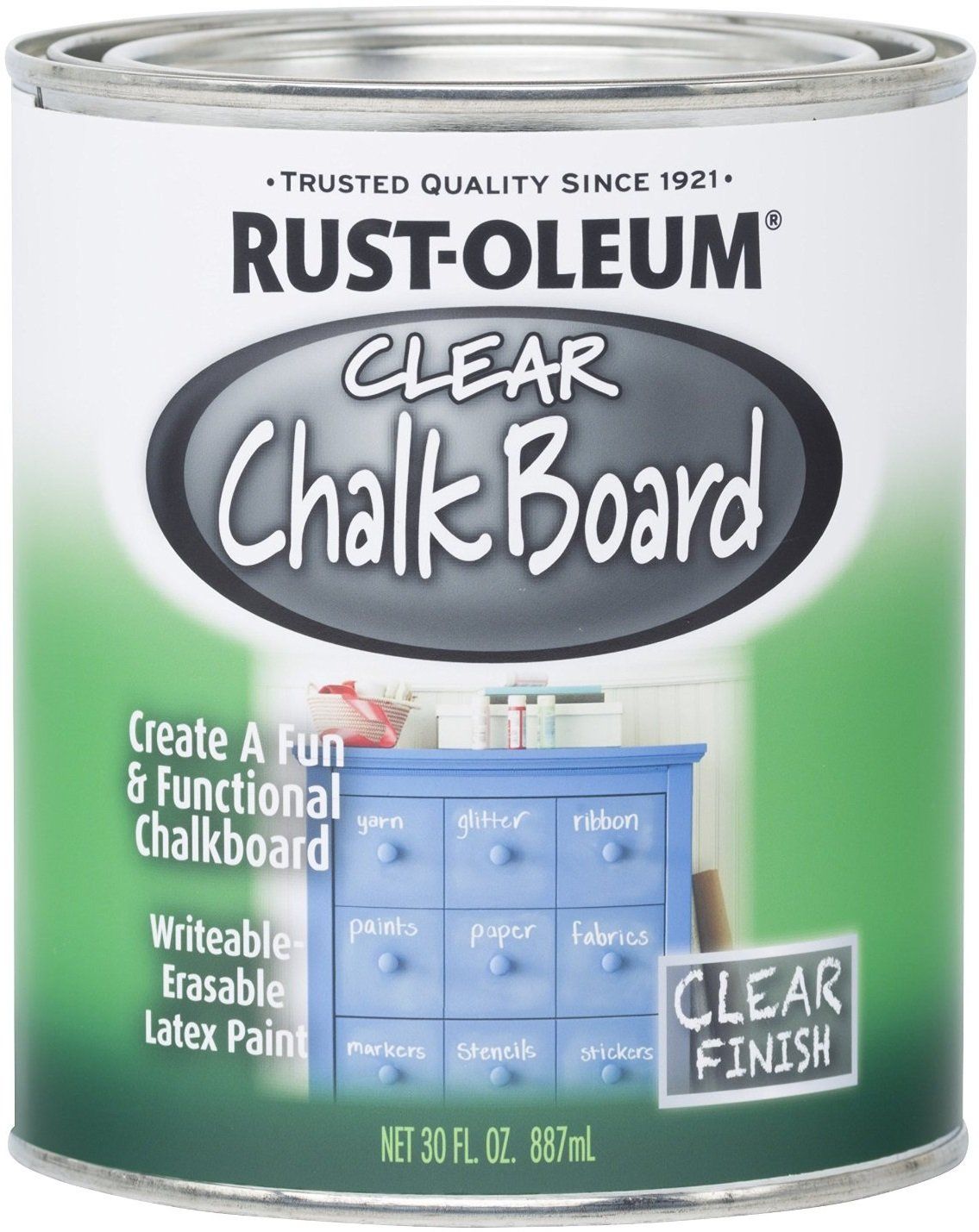 RustOleum 284469 Chalkboard Paint, Quart, Clear Dry