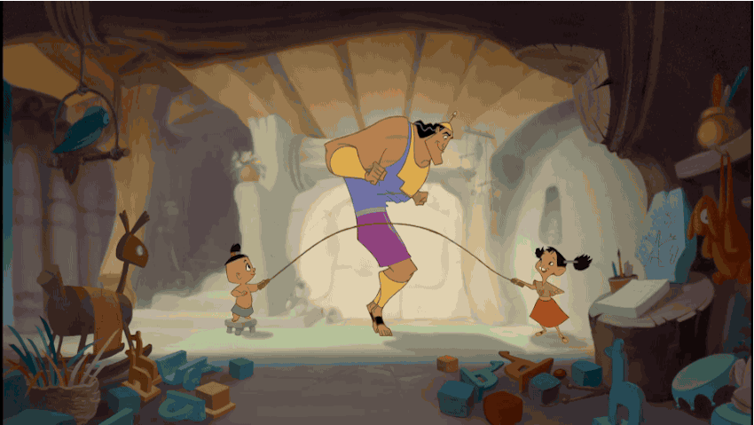 Image result for gif disney kronk jump rope
