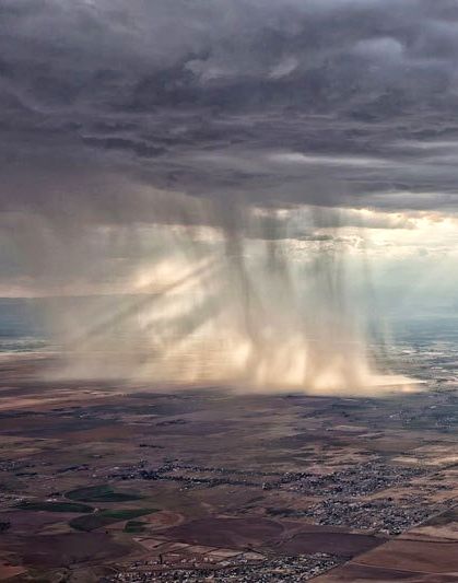 Distant Storm Cloud Seen From An Airplane Window Beautiful Nature
