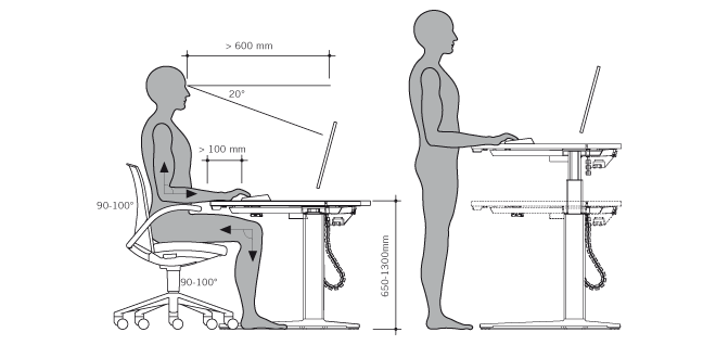 Via T Lift Desk Ergonomics Bene Office Furniture