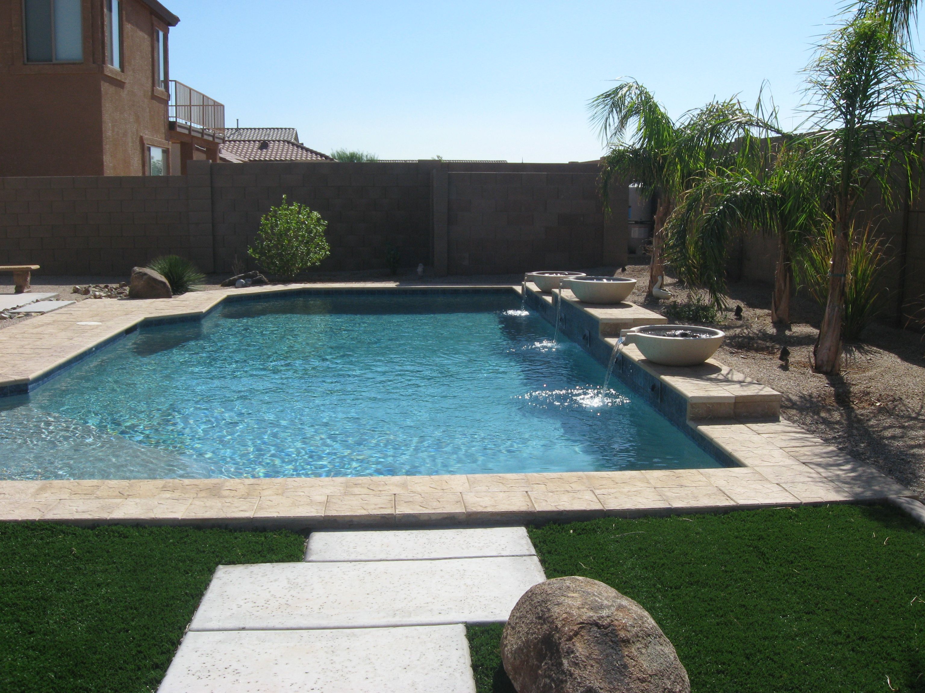 Typical Pool In Phx Az Pool Houses Backyard Pool Pool Patio