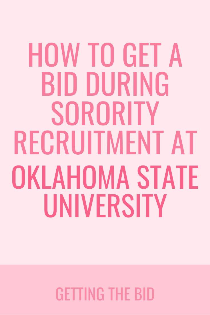 How to get a bid during sorority recruitment at Oklahoma State