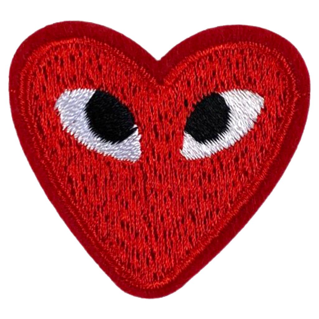 Hartje Met Oogjes Strijk Embleem Patch Rood