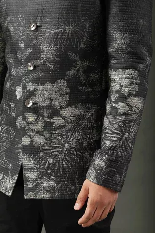 Shop for Rohit Bal Black Chanderi Silk Shibori Print Bandhgala for Men Online at Aza Fashions Rohit Bal, Men Online, Shibori, Silk, Band, Leather, Print, Shopping, Products