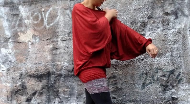 Batwing Top Bat Sleeve Blouse Butterfly Top Off Shoulder Oversize Batwing Blouse Bat Sleeve Top Tunic Top Off Shoulder Top One Size Fits All