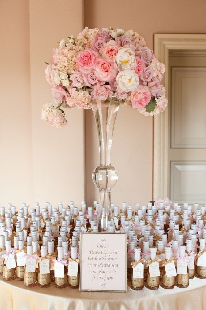 Guest Mini Champagne Bottles Serve As Place Cards Sweet Wedding guest-mini-champagne-bottles-serve-as-place-cards-sweet-wedding
