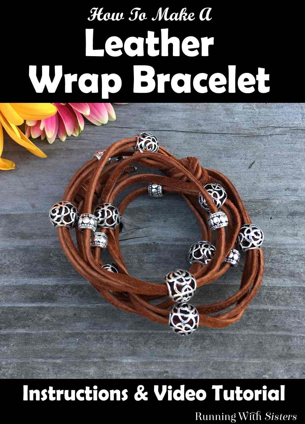 Learn to make this trendy Boho Leather Wrap Bracelet. We'll show you every step with our video tutorial. This wrap bracelet is great for beginners! Leather Wrap Bracelet Diy, Leather Bracelet Tutorial, Leather Jewelry Making, Jewelry Making Bracelet, Boho Wrap Bracelet, Beaded Jewelry, Handmade Jewelry, Diy Bracelet, Leather Bracelets