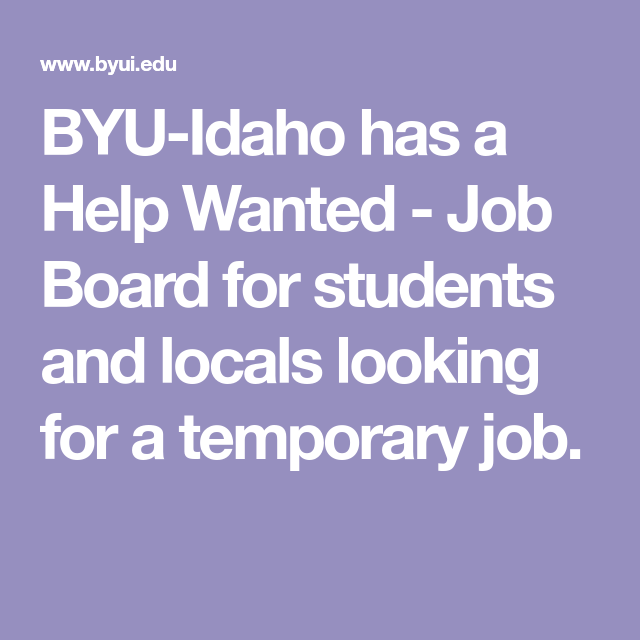 BYU Idaho Has A Help Wanted Job Board For Students And Locals Looking web-application-for-a-job-board-on-behance