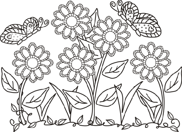 wallpapers Immagini Da Colorare Fiori E Farfalle flower coloring pages