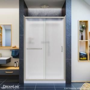 DreamLine Charisma 32 in. x 60 in. x 78.75 in. Semi-Frameless Sliding Shower Door in Chrome with Center Drain White Base-DL-6941C-01CL - The Home Depot #framelessslidingshowerdoors
