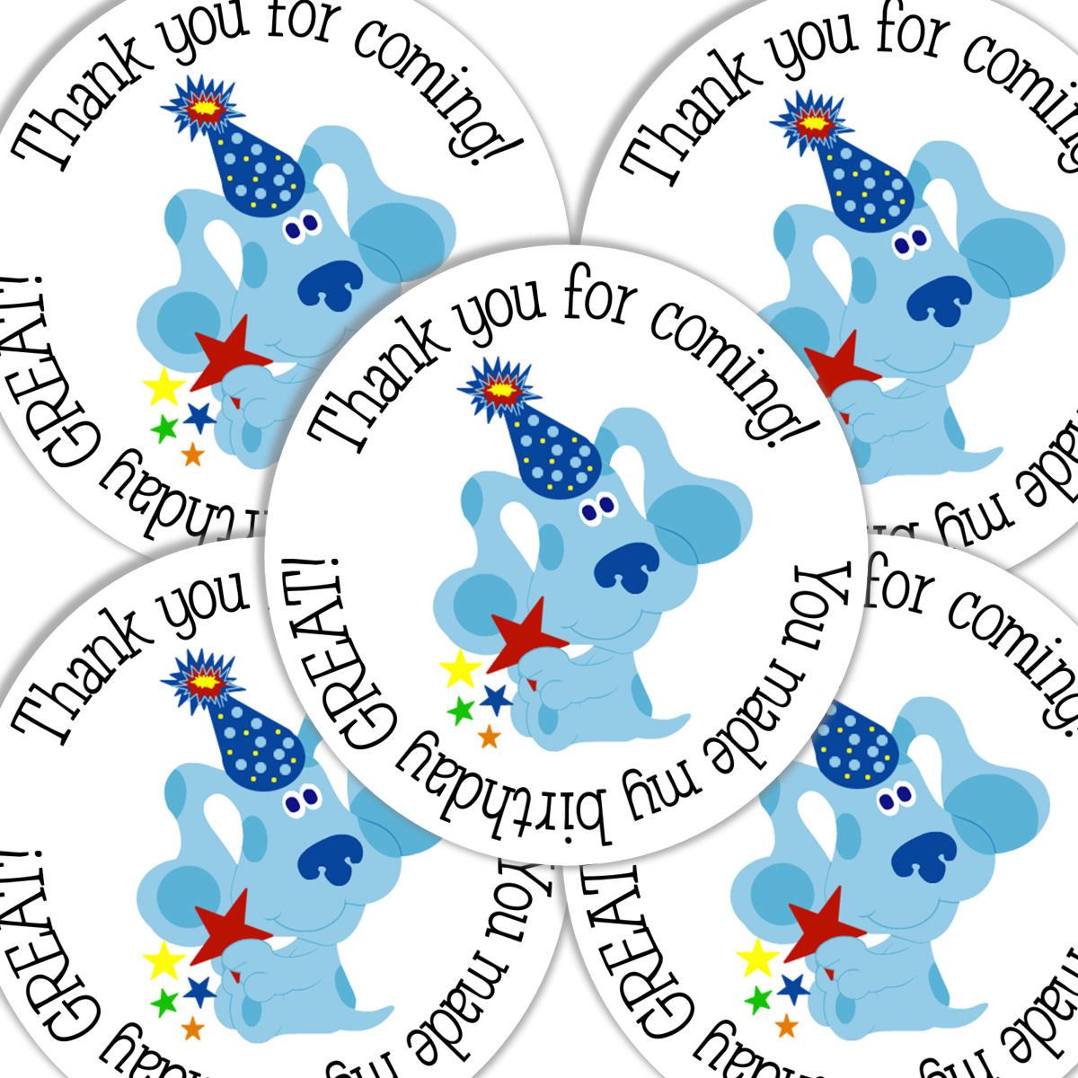 Download 20 2 Inch round Blues Clues Birthday sticker labels party favors. $6.00, via Etsy. | Birthday ...