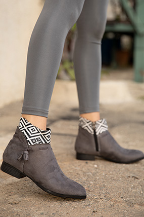 Bilek Desenli Fermuarli Suet Bot P 015588 Botas