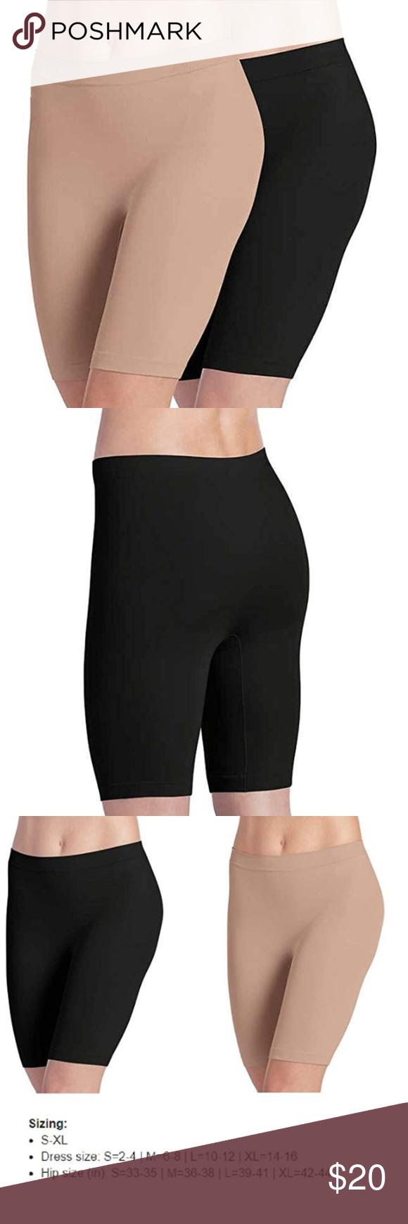 Light//Black Jockey Ladies/' Skimmies Slip Short Mid-Length 2 Pack