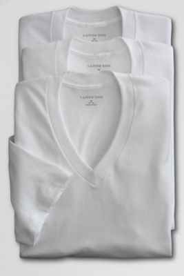 Lands End Mens V-Neck Undershirt 3 Pack