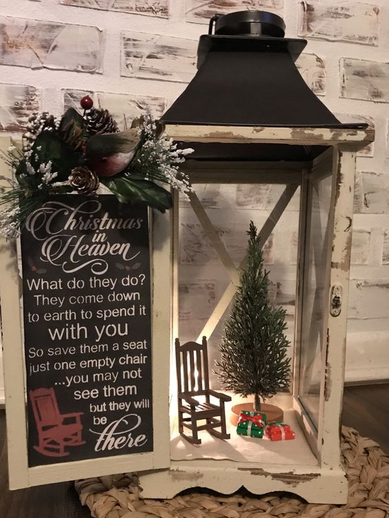 Snowy Christmas in Heaven Lantern Christmas In Heaven Lantern Diy, Diy Christmas Lanterns, Diy Christmas Decorations, Christmas Crafts, Merry Christmas In Heaven, Christmas Lights, Homemade Christmas, Diy Christmas Gifts, Christmas Projects