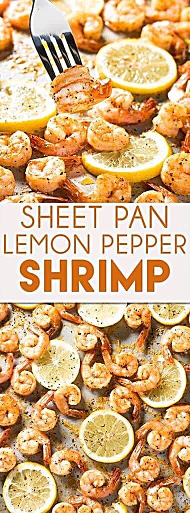 Sheet Pan Lemon Pepper Shrimp - This Lemon Pepper Shrimp is easy to make! Baked up in the oven usin...