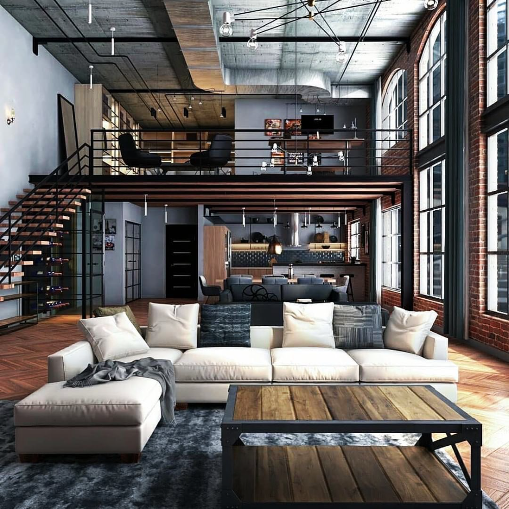 All Posts • Instagram Loft House Design, Tiny House Loft, Small House Design, Dream Home Design, Loft Home, House Loft Ideas, New Yorker Loft, Industrial Home Design, Loft Interior Design Modern